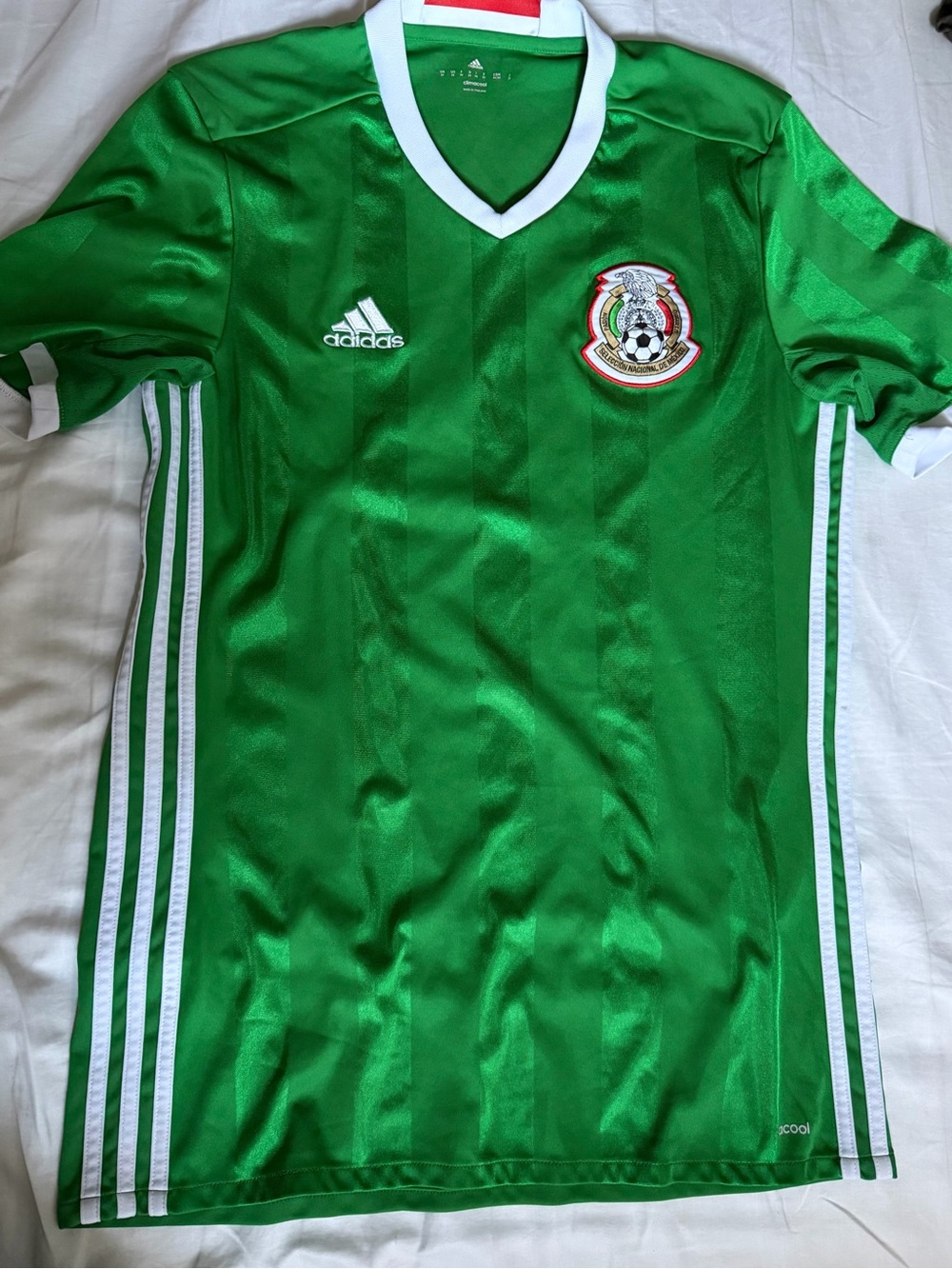 Adidas Mens Green Soccer Jersey - Mexico Crest